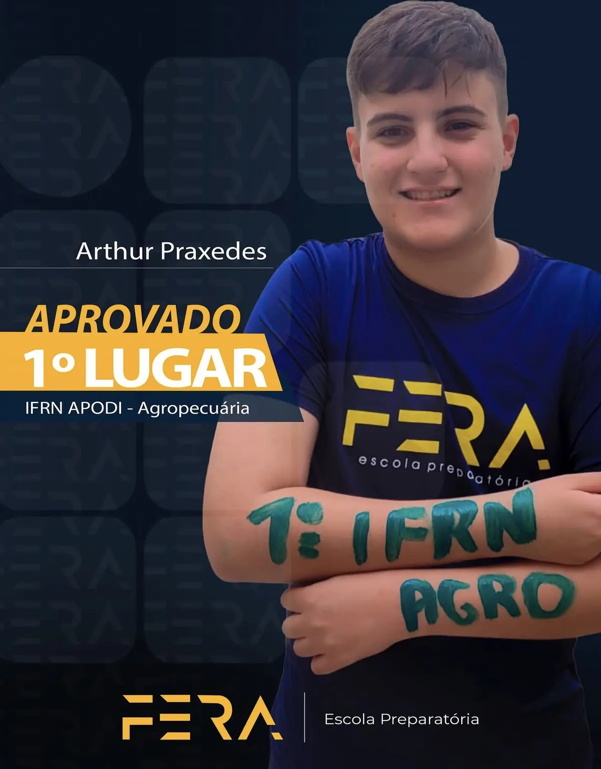 Arthur Praxedes, primeiro lugar em Agropecuária no IFRN Apodi