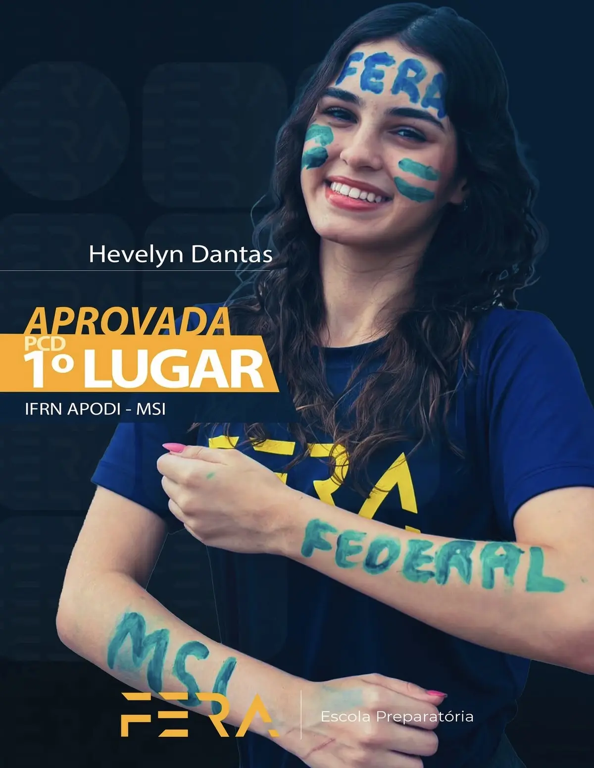 Hevelyn Dantas, primeiro lugar PCD em MSI no IFRN Apodi